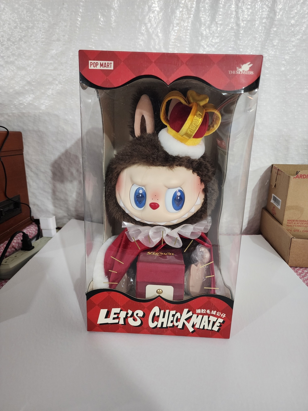 POP MART Let's Checkmate Plush King Figure - Red & Brown